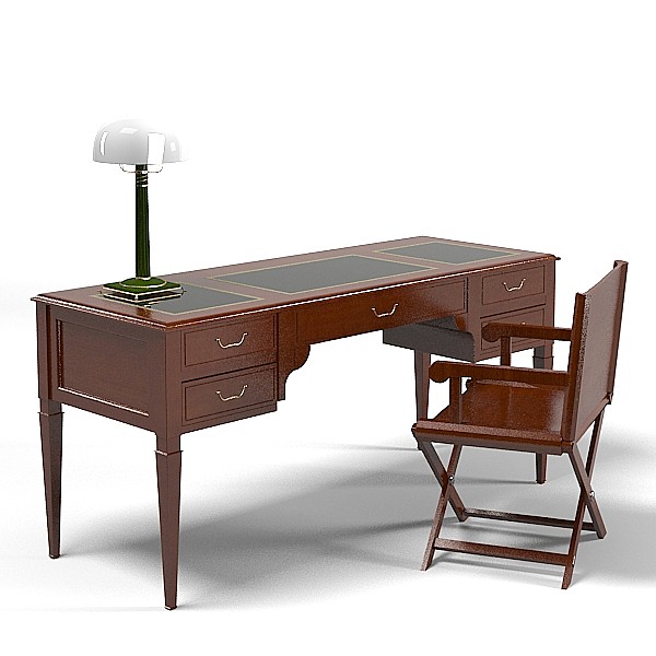 3ds max garnge french work - garnge french desk work  table country traditional  lamp chair by archstyle